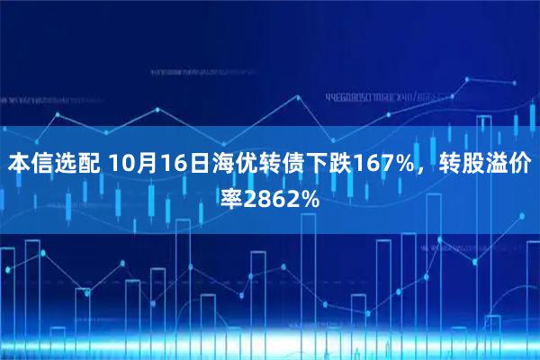 本信选配 10月16日海优转债下跌167%，转股溢价率2862%